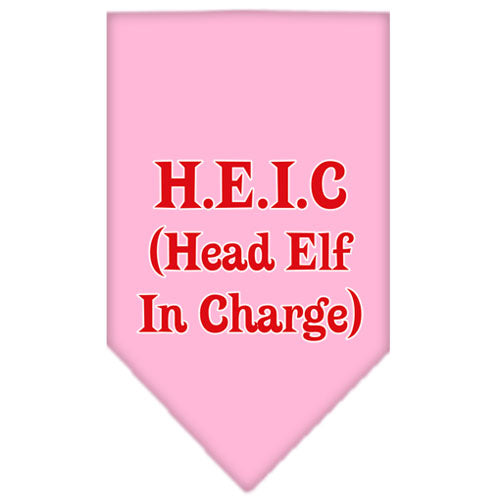 Head Elf In Charge Screen Print Bandana Light Pink Large GreatEagleInc