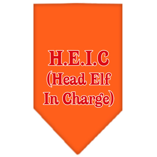 Head Elf In Charge Screen Print Bandana Orange Large GreatEagleInc