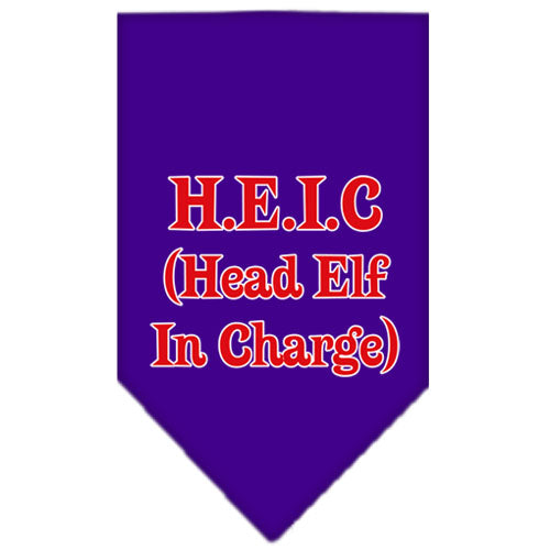 Head Elf In Charge Screen Print Bandana Purple Large GreatEagleInc