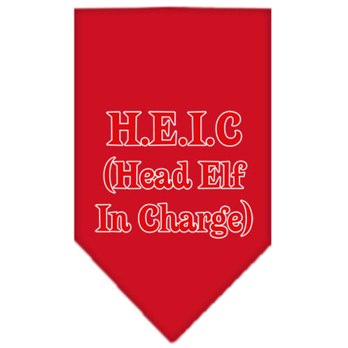 Head Elf In Charge Screen Print Bandana Red Large GreatEagleInc