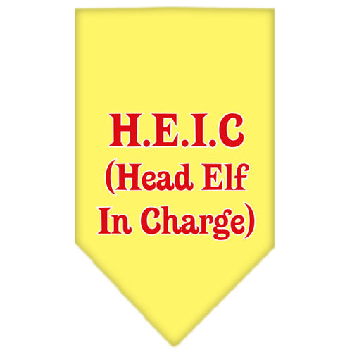 Head Elf In Charge Screen Print Bandana Yellow Large GreatEagleInc