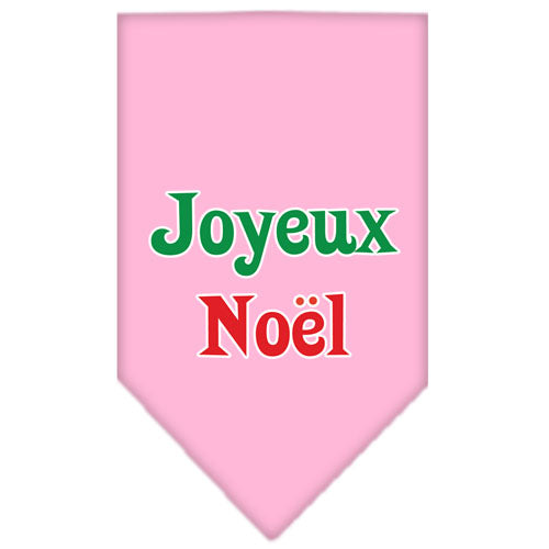 Joyeux Noel Screen Print Bandana Light Pink Large GreatEagleInc