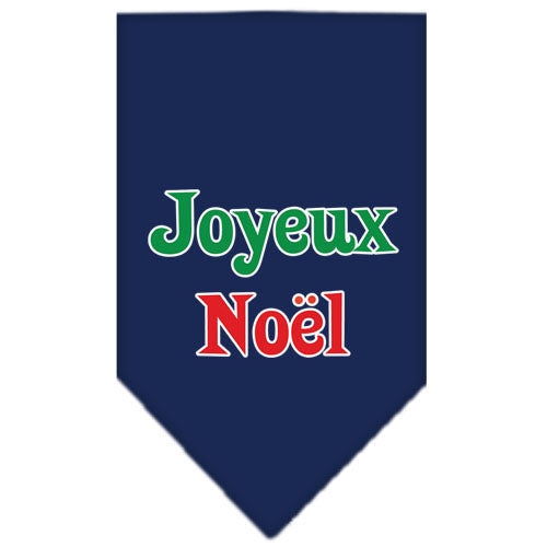 Joyeux Noel Screen Print Bandana Navy Blue Large GreatEagleInc