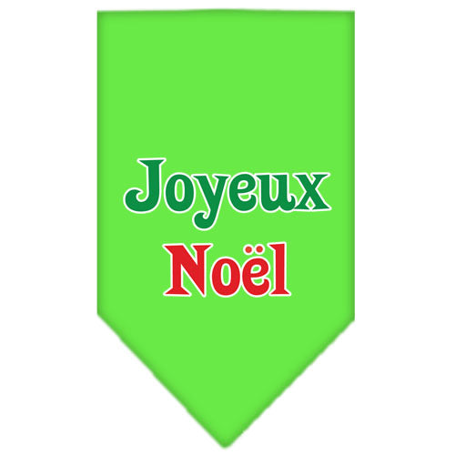 Joyeux Noel Screen Print Bandana Lime Green Small GreatEagleInc