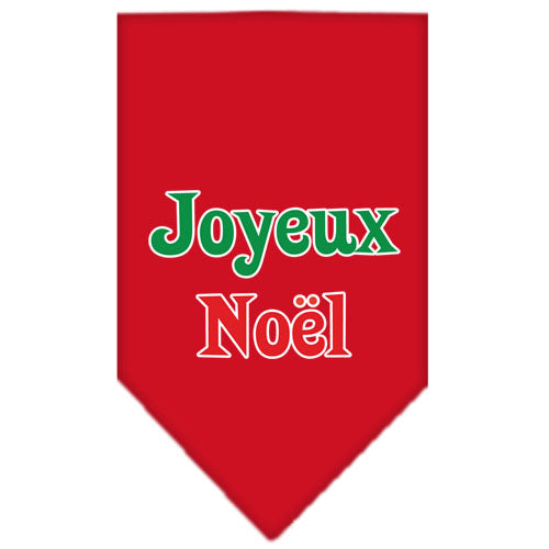 Joyeux Noel Screen Print Bandana Red Small GreatEagleInc