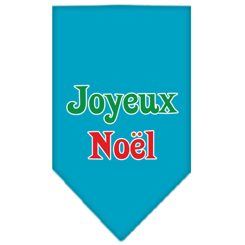 Joyeux Noel Screen Print Bandana Turquoise Small GreatEagleInc