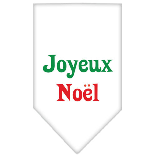 Joyeux Noel Screen Print Bandana White Small GreatEagleInc