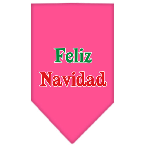 Feliz Navidad Screen Print Bandana Bright Pink Large GreatEagleInc