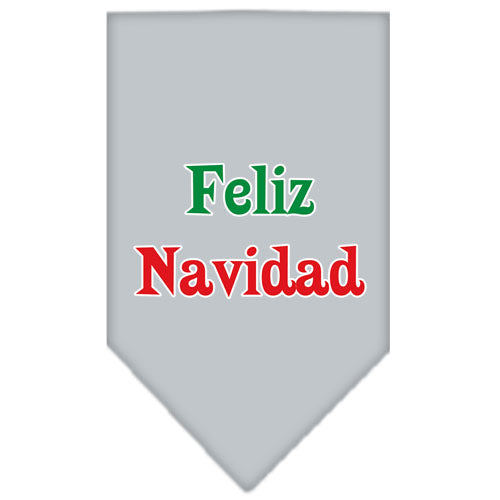 Feliz Navidad Screen Print Bandana Grey Large GreatEagleInc