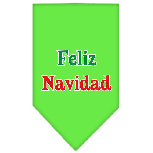 Feliz Navidad Screen Print Bandana Lime Green Large GreatEagleInc