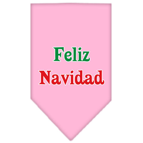 Feliz Navidad Screen Print Bandana Light Pink Large GreatEagleInc