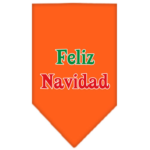 Feliz Navidad Screen Print Bandana Orange Large GreatEagleInc