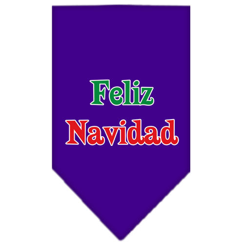 Feliz Navidad Screen Print Bandana Purple Large GreatEagleInc