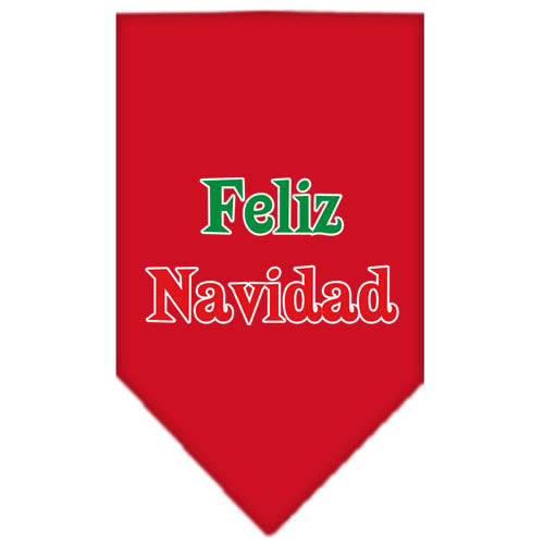 Feliz Navidad Screen Print Bandana Red Large GreatEagleInc