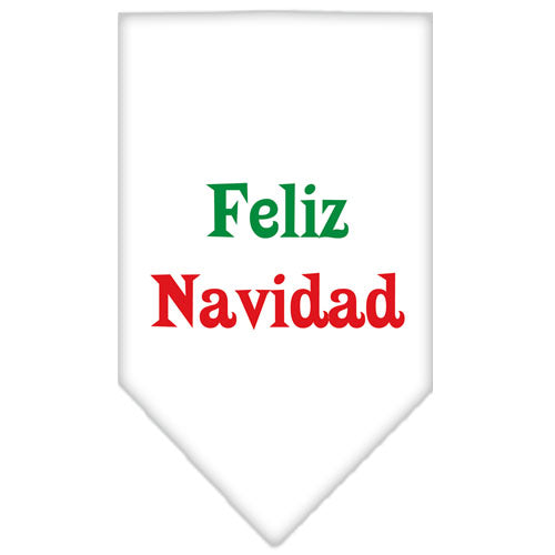 Feliz Navidad Screen Print Bandana White Large GreatEagleInc