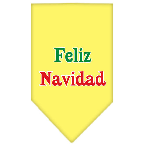 Feliz Navidad Screen Print Bandana Yellow Large GreatEagleInc