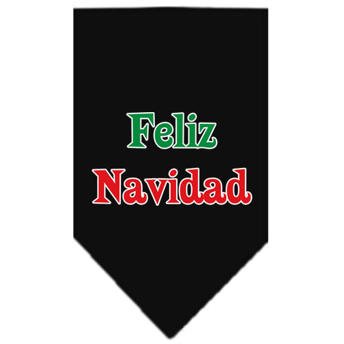 Feliz Navidad Screen Print Bandana Black Small GreatEagleInc