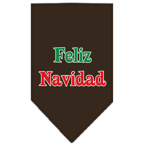 Feliz Navidad Screen Print Bandana Cocoa Small GreatEagleInc