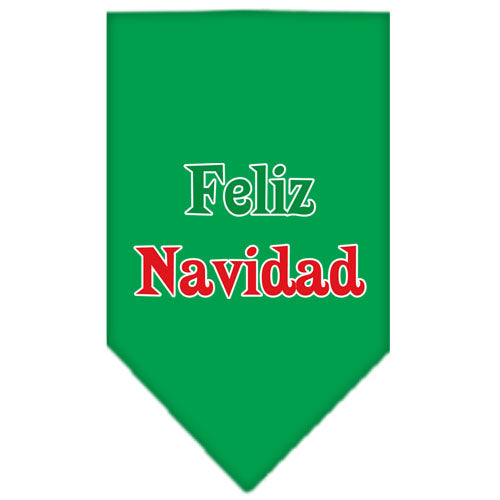 Feliz Navidad Screen Print Bandana Emerald Green Small GreatEagleInc