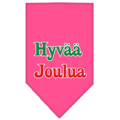 Hyvaa Joulua Screen Print Bandana Bright Pink Large GreatEagleInc