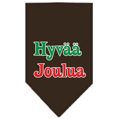 Hyvaa Joulua Screen Print Bandana Cocoa Large GreatEagleInc