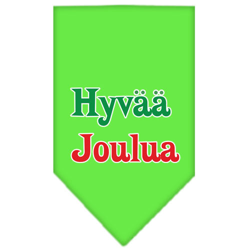 Hyvaa Joulua Screen Print Bandana Lime Green Large GreatEagleInc