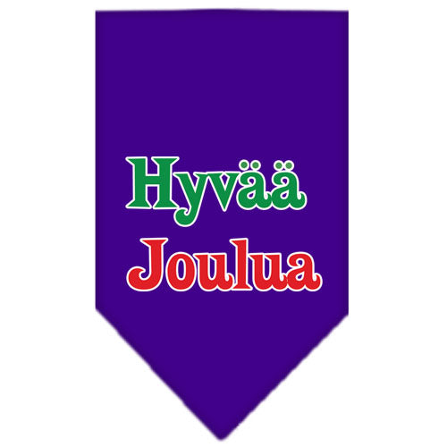 Hyvaa Joulua Screen Print Bandana Purple Large GreatEagleInc