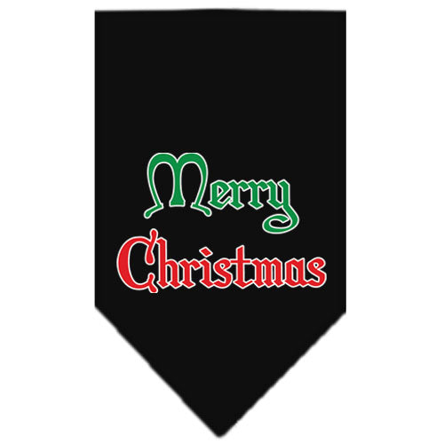 Merry Christmas Screen Print Bandana Black Large GreatEagleInc