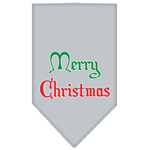Merry Christmas Screen Print Bandana Grey Large GreatEagleInc