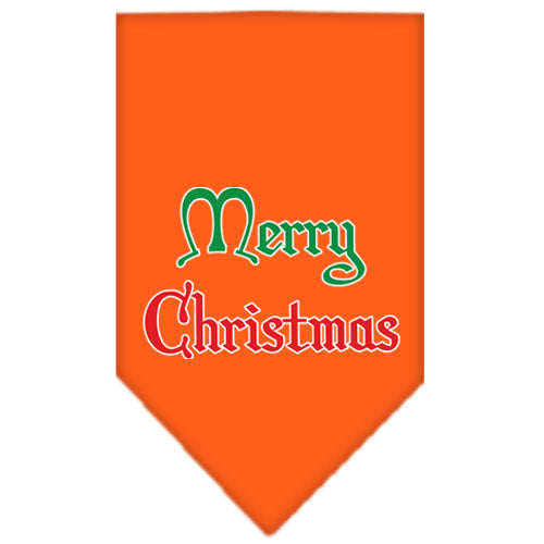 Merry Christmas Screen Print Bandana Orange Large GreatEagleInc