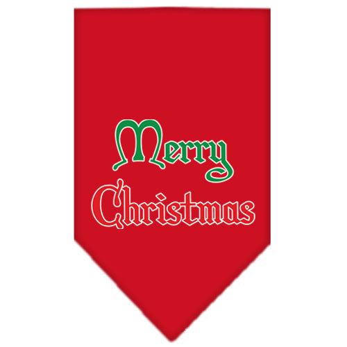 Merry Christmas Screen Print Bandana Red Large GreatEagleInc