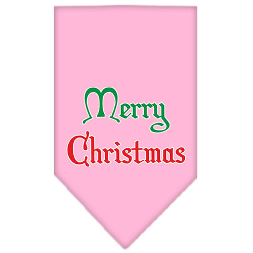 Merry Christmas Screen Print Bandana Light Pink Small GreatEagleInc