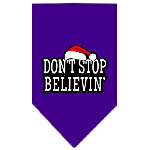 Dont Stop Believin Screen Print Bandana Purple Large GreatEagleInc