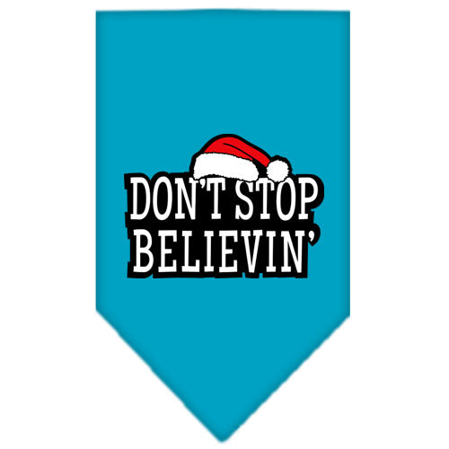 Dont Stop Believin Screen Print Bandana Turquoise Small GreatEagleInc