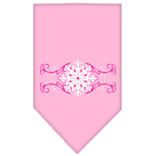 Pink Snowflake Swirls Screen Print Bandana Light Pink Large GreatEagleInc
