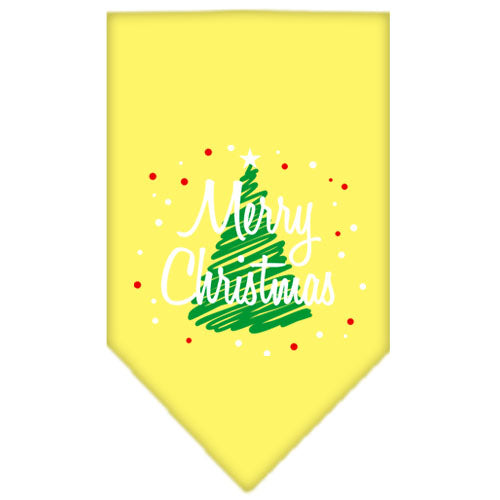 Scribble Merry Christmas Screen Print Bandana Yellow Large GreatEagleInc
