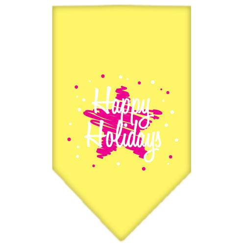 Scribble Happy Holidays Screen Print Bandana Yellow Large Default Title