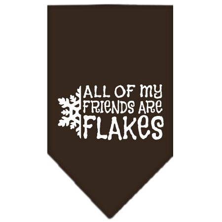 All My Friends Are Flakes Screen Print Bandana Cocoa Large GreatEagleInc