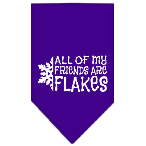 All My Friends Are Flakes Screen Print Bandana Purple Small Default Title