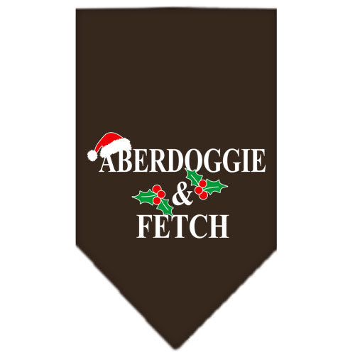 Aberdoggie Christmas Screen Print Bandana Cocoa Large GreatEagleInc