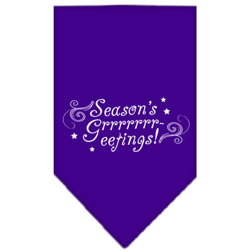 Seasons Greetings Screen Print Bandana Purple Small GreatEagleInc