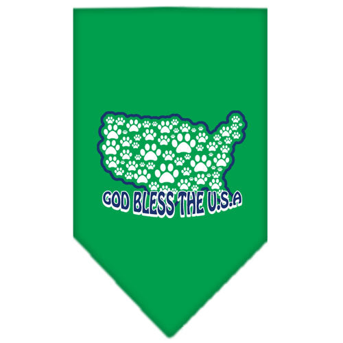 God Bless Usa Screen Print Bandana Emerald Green Large GreatEagleInc