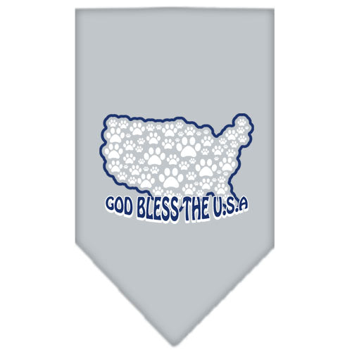 God Bless Usa Screen Print Bandana Grey Large GreatEagleInc