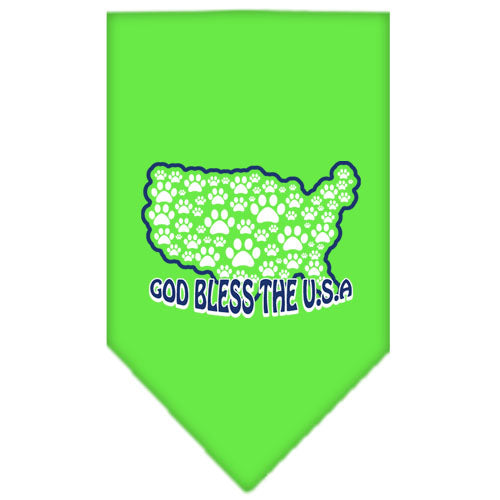 God Bless Usa Screen Print Bandana Lime Green Large GreatEagleInc