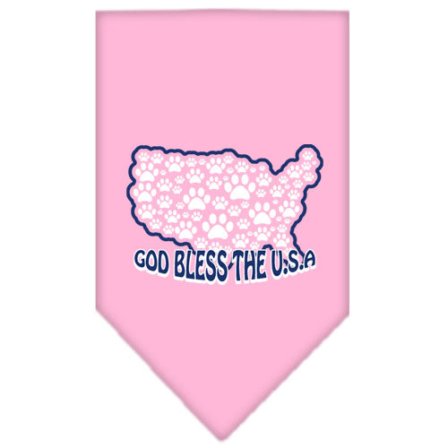 God Bless Usa Screen Print Bandana Light Pink Large GreatEagleInc