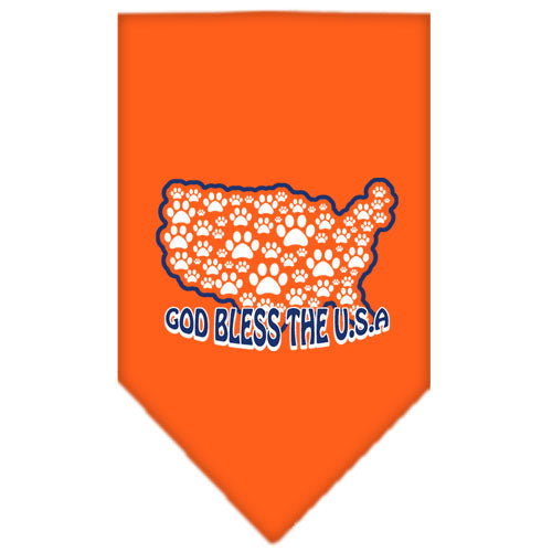 God Bless Usa Screen Print Bandana Orange Large GreatEagleInc