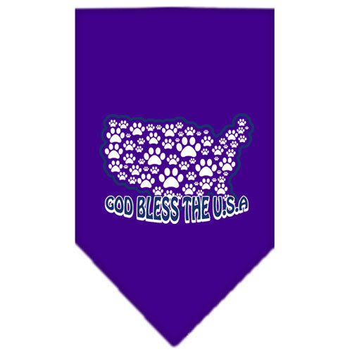 God Bless Usa Screen Print Bandana Purple Large GreatEagleInc