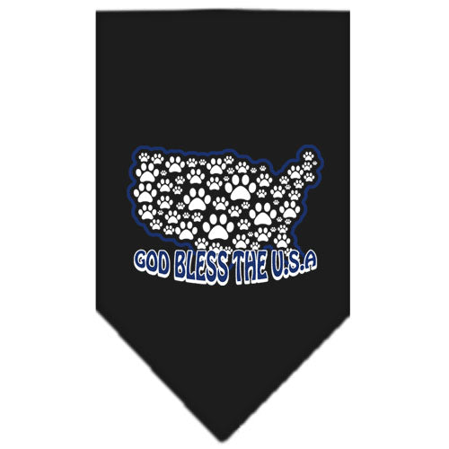 God Bless Usa Screen Print Bandana Black Small GreatEagleInc