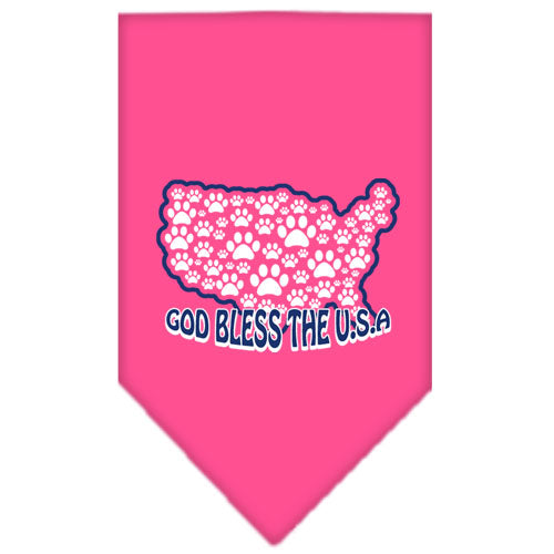 God Bless Usa Screen Print Bandana Bright Pink Small GreatEagleInc