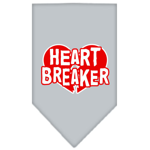 Heart Breaker Screen Print Bandana Grey Large GreatEagleInc